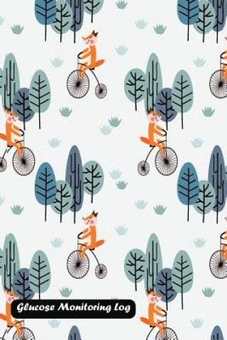 Książka Glucose Monitoring Log: Fox Ride a Vintage Bicycle in the Forest Cover Shamrock Logbook