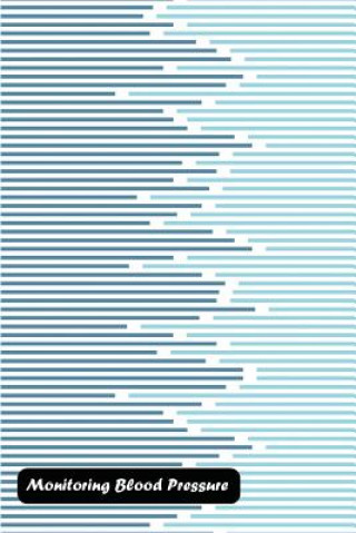 Book Monitoring Blood Pressure: Abstract Minimal Design Stripe and Horizontal Line Cover Shamrock Logbook