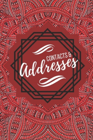 Könyv Contacts & Addresses: Geometric Design (Red, Black & White) Small 6" X 9" Blank Publishers