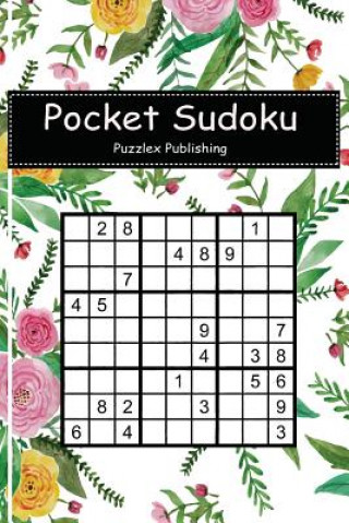 Kniha Pocket Sudoku: Easy Sudoku Puzzle Game for Beginers with Alice Seamless Patern Watercolor Cover Puzzlex Publishing