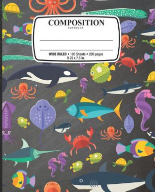 Carte Composition Notebook: Notebook for School Office Home Student Teacher Use Wide Ruled - 100 Sheets - 200 Pages - 9 1/4 X 7 1/2 In. / 24.77 X Feathered Friends Publishing