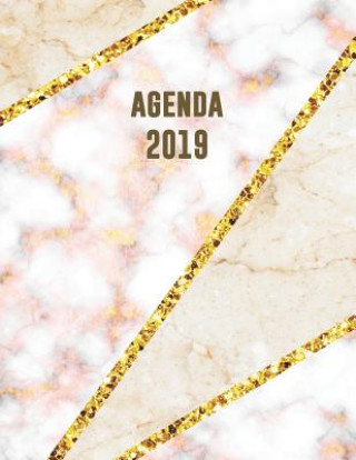 Kniha Agenda 2019: Élégant Et Pratique - Mosa?que En Marbre Beige Et Rose Doré - Agenda Organiseur Pour Ton Quotidien - 52 Semaines - Jan Parbleu Carnets de Notes