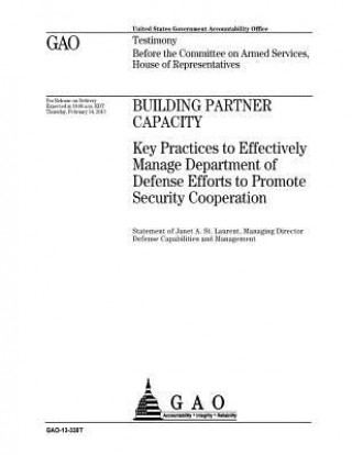 Carte Building partner capacity: key practices to effectively manage Department of Defense efforts to promote security cooperation: testimony before th U. S. Government Accountability Office