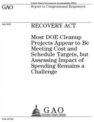 Knjiga Recovery Act: most DOE cleanup projects appear to be meeting cost and schedule targets, but assessing impact of spending remains a c U. S. Government Accountability Office