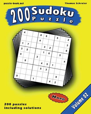 Könyv Sudoku: 200 Hard 9x9 Sudoku, Vol. 2 Thomas Schreier