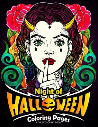 Book Adults Coloring Book: Night of Halloween Coloring Pages Tiny Cactus Publishing