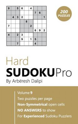 Carte Sudoku: Hard Sudoku Pro Book for Experienced Puzzlers (200 puzzles), Vol. 9 Arberesh Dalipi