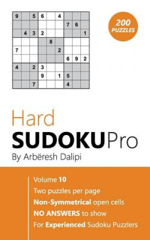 Kniha Sudoku: Hard Sudoku Pro Book for Experienced Puzzlers (200 puzzles), Vol. 10 Arberesh Dalipi