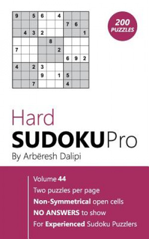 Kniha Hard Sudoku Pro: Book for Experienced Puzzlers (200 puzzles) Vol. 44 Arberesh Dalipi