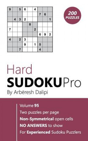 Książka Hard Sudoku Pro: Book for Experienced Puzzlers (200 puzzles) Vol. 95 Arberesh Dalipi