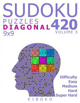 Könyv Sudoku Puzzles: 420 Diagonal Sudoku Puzzles 9x9 (Easy, Medium, Hard, Super Hard), Volume 5 Kiboko