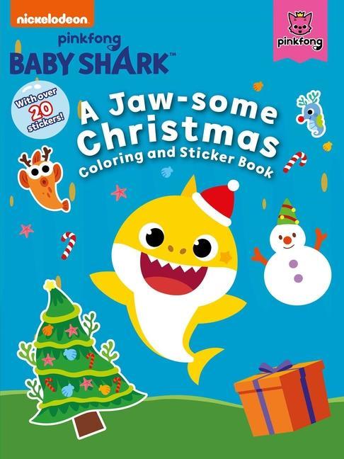 Book Baby Shark: A Jaw-Some Christmas Coloring and Sticker Book 
