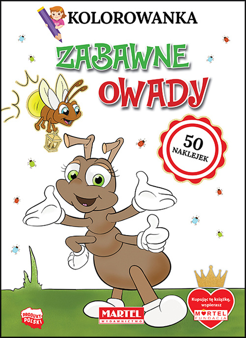 Kniha Kolorowanka Zabawne owady z naklejkami Jędrysiak Klaudia