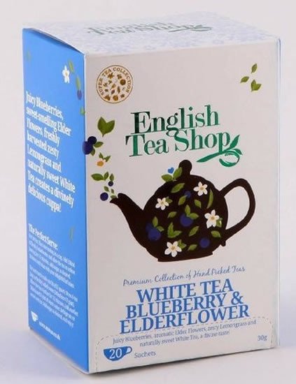 Kniha English Tea Shop Čaj bílý Bezový květ a borůvky, 20 sáčků 