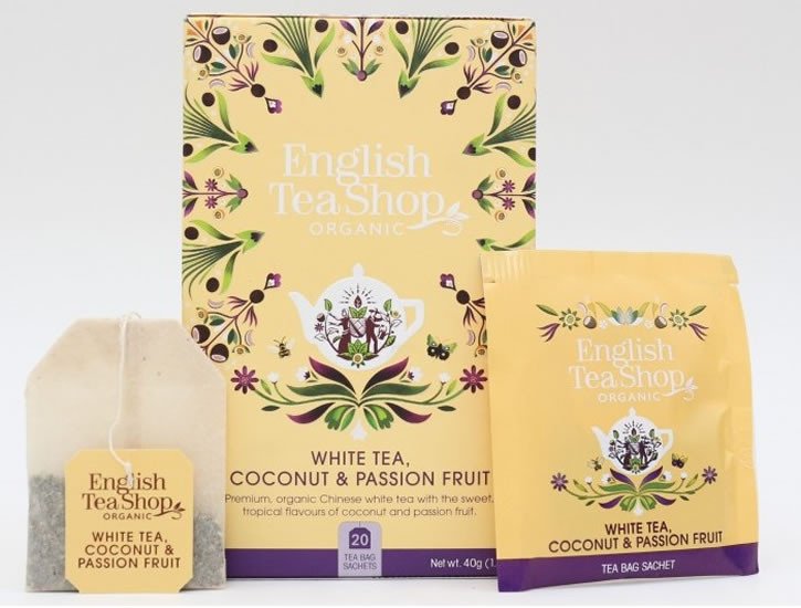 Knjiga English Tea Shop Čaj bílý Kokos, Passion Fruit 20 sáčků 