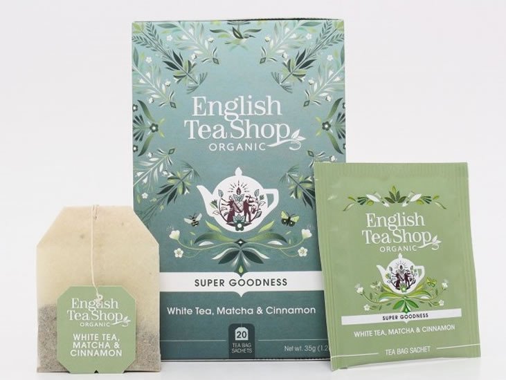 Könyv English Tea Shop Čaj bílý Matcha, skořice , 20 sáčků 