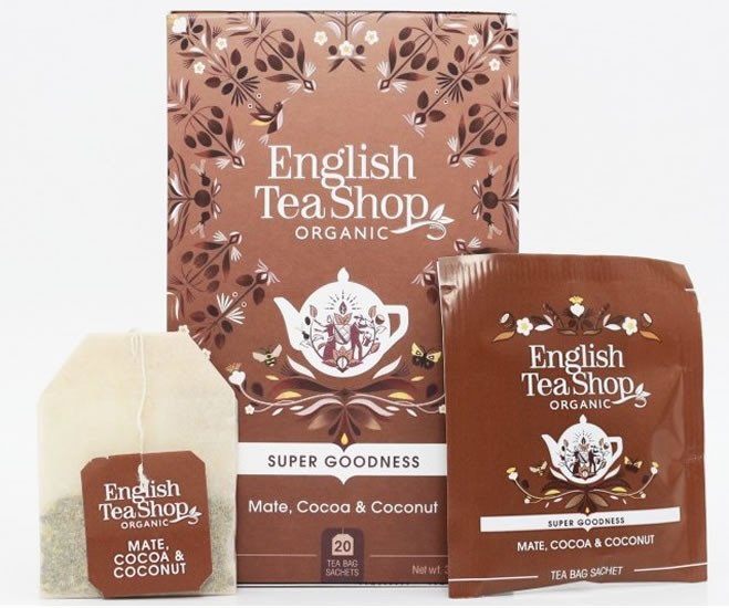 Kniha English Tea Shop Čaj Mate, kakao a kokos, 20 sáčků 