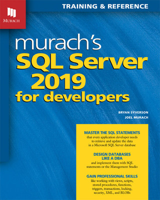 Carte Murach's  SQL Server 2019 for Developers Bryan Syverson