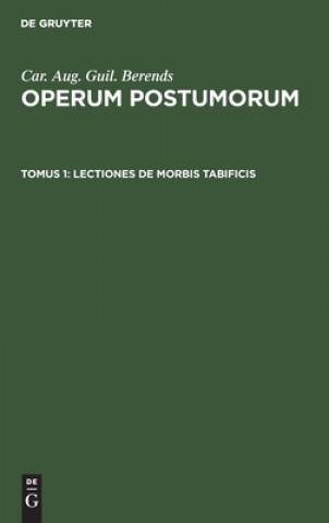 Könyv Lectiones de Morbis Tabificis 