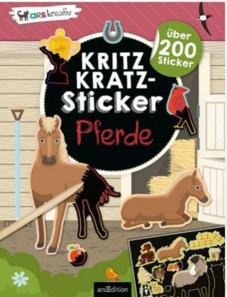 Carte Kritzkratz-Sticker Pferde 