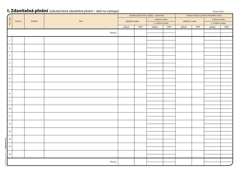 Artykuły papiernicze Kniha evidence DPH, A4, 32 listů 