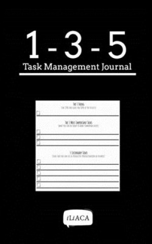 Kniha 135 Task Management Journal - Black Cover 