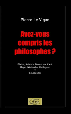 Kniha Avez-vous compris les philosophes ?: Platon, Aristote, Descartes, Kant, Hegel, Nietzsche, Heidegger. Postlude: Empédocle 