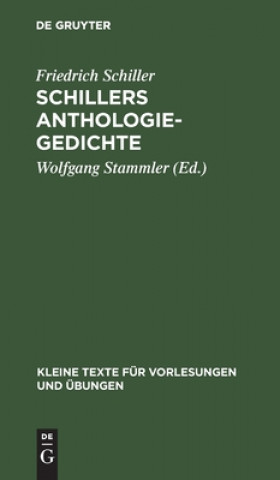 Kniha Schillers Anthologie-Gedichte 