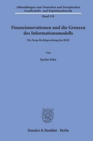 Kniha Finanzinnovationen und die Grenzen des Informationsmodells Jascha Seitz