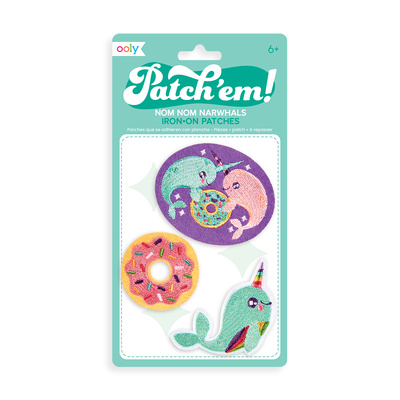 Kniha Patch Em Iron on Patch - Nom Nom Narwhals 