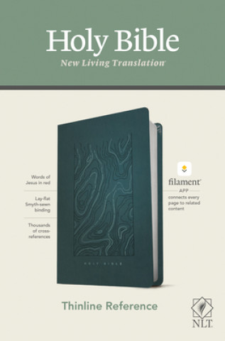 Книга NLT Thinline Reference Bible, Filament Enabled Edition (Red Letter, Leatherlike, Teal Blue) 