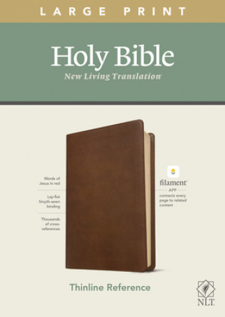 Książka NLT Large Print Thinline Reference Bible, Filament Enabled Edition (Red Letter, Leatherlike, Rustic Brown) 