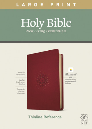 Książka NLT Large Print Thinline Reference Bible, Filament Enabled Edition (Red Letter, Leatherlike, Berry) 