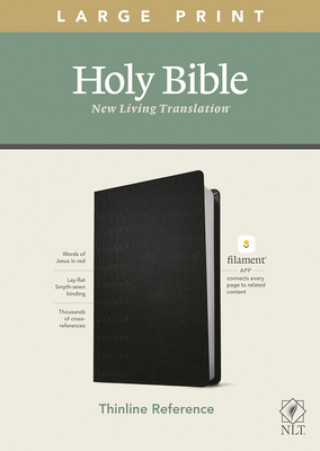 Carte NLT Large Print Thinline Reference Bible, Filament Enabled Edition (Red Letter, Leatherlike, Black) 