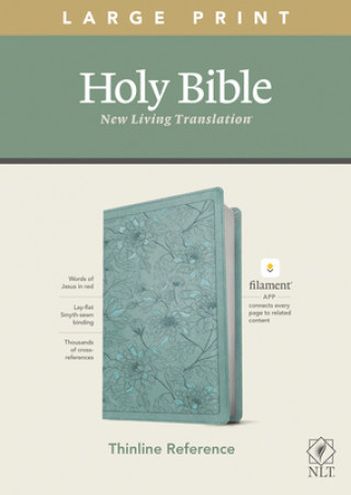 Książka NLT Large Print Thinline Reference Bible, Filament Enabled Edition (Red Letter, Leatherlike, Floral/Teal) 