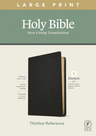 Książka NLT Large Print Thinline Reference Bible, Filament Enabled Edition (Red Letter, Genuine Leather, Black) 