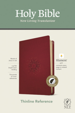 Libro NLT Thinline Reference Bible, Filament Enabled Edition (Red Letter, Leatherlike, Berry, Indexed) 