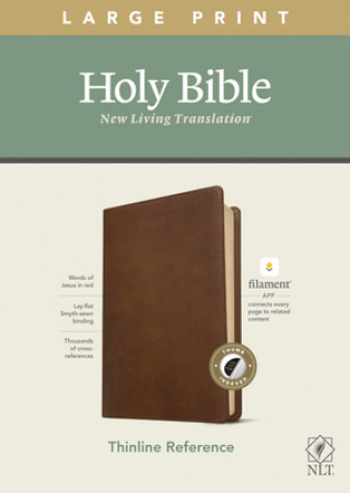 Książka NLT Large Print Thinline Reference Bible, Filament Enabled Edition (Red Letter, Leatherlike, Rustic Brown, Indexed) 