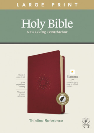 Książka NLT Large Print Thinline Reference Bible, Filament Enabled Edition (Red Letter, Leatherlike, Berry, Indexed) 