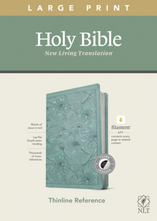 Książka NLT Large Print Thinline Reference Bible, Filament Enabled Edition (Red Letter, Leatherlike, Floral/Teal, Indexed) 