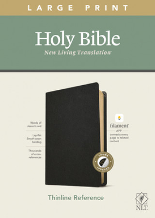 Książka NLT Large Print Thinline Reference Bible, Filament Enabled Edition (Red Letter, Genuine Leather, Black, Indexed) 