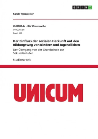 Książka Der Einfluss der sozialen Herkunft auf den Bildungsweg von Kindern und Jugendlichen Sarah Trierweiler