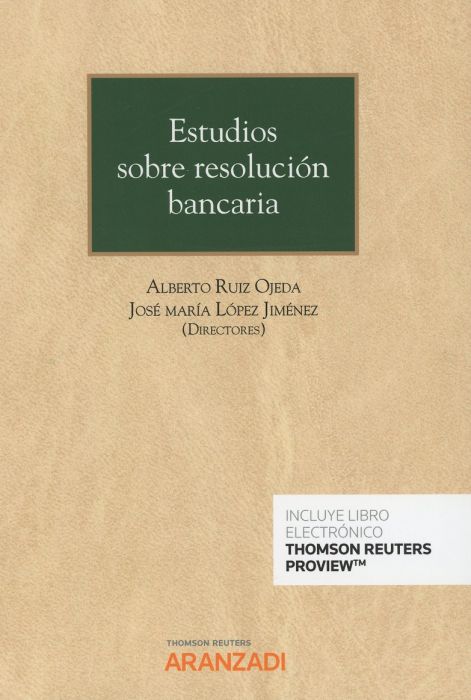 Könyv Estudios sobre resolución bancaria (Papel + e-book) ALBERTO L. RUIZ OJEDA