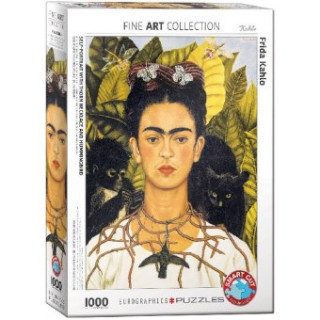 Hra/Hračka Puzzle 1000 Self-Portrait with Hummingbird 6000-0802 Frida Kahlo
