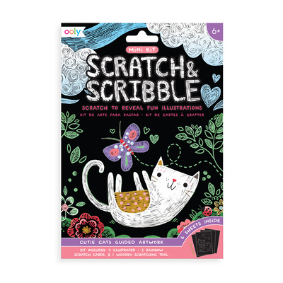 Carte Mini Scratch & Scribble Art Kit - Cutie Cats 