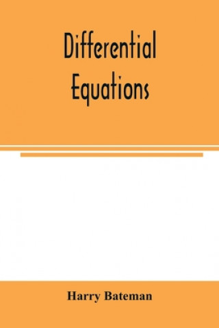Knjiga Differential equations HARRY BATEMAN