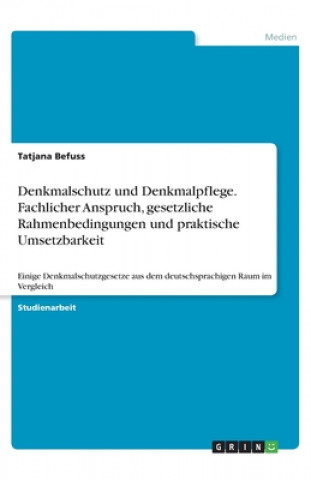 Kniha Denkmalschutz und Denkmalpflege. Fachlicher Anspruch, gesetzliche Rahmenbedingungen und praktische Umsetzbarkeit 