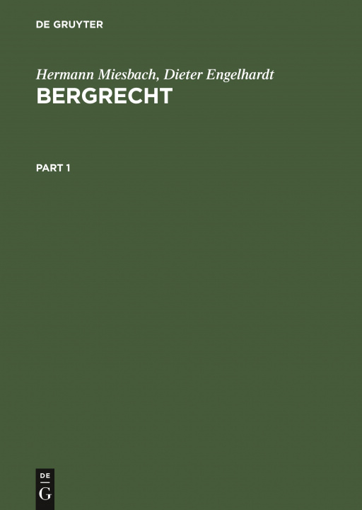 Knjiga Bergrecht Hermann Miesbach