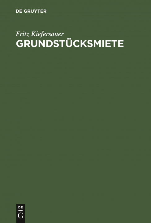 Boek Grundstucksmiete Fritz Kiefersauer