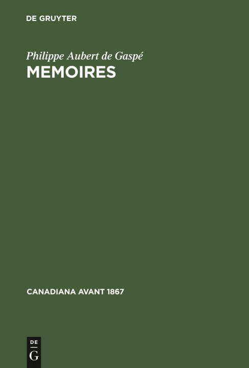 Knjiga Memoires Philippe Aubert de Gaspé